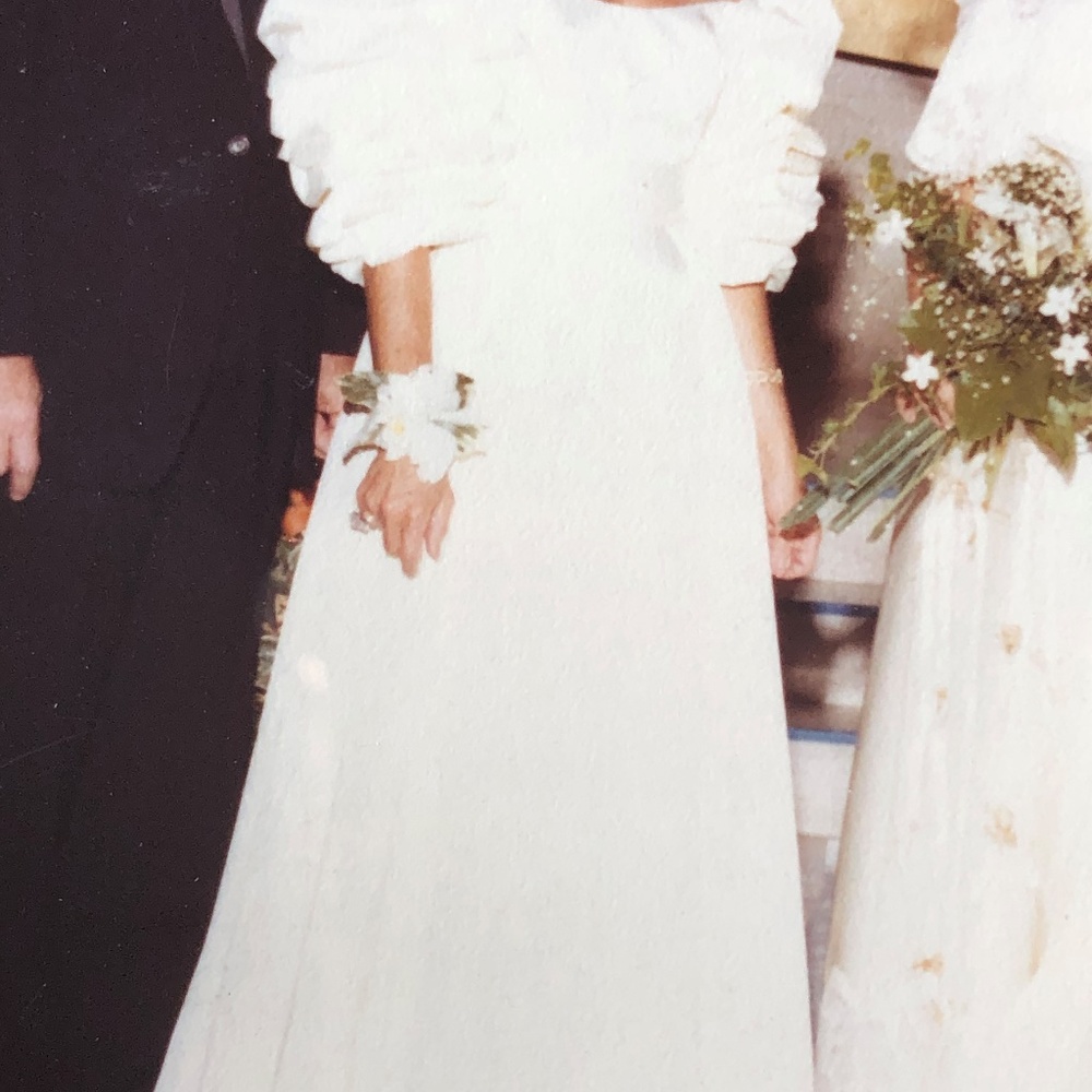 ivory taffeta gown